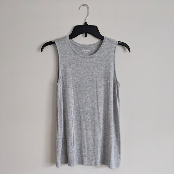 Nine West Soft Spun Essential Easy High-Neck Sleeveless Tank in "Gray Fox" Small - Picture 2 of 5